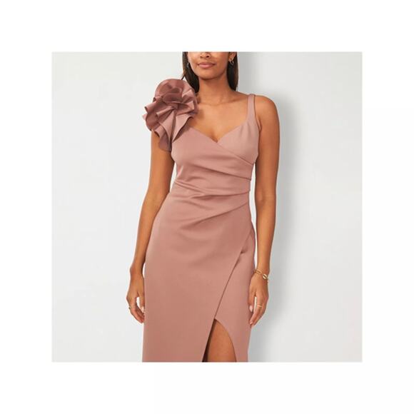 Sam And Jess Floral Applique Sleeveless Evening Gown - ACORN CHESTNUT Size 6 - Picture 1 of 15